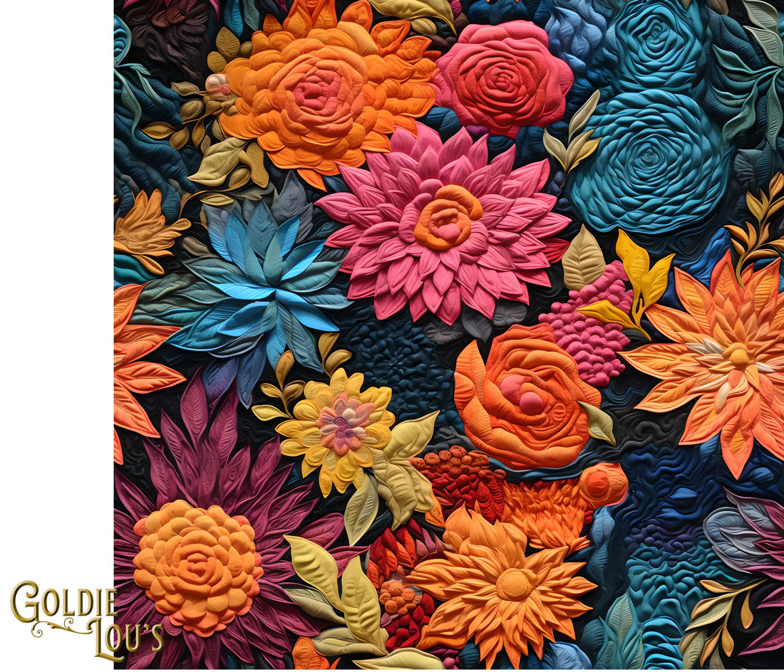 Batik Flowers Skinny Tumbler