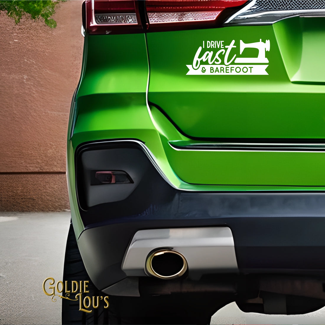 I Drive Fast and Barefoot Car Vinyl Decal Kit