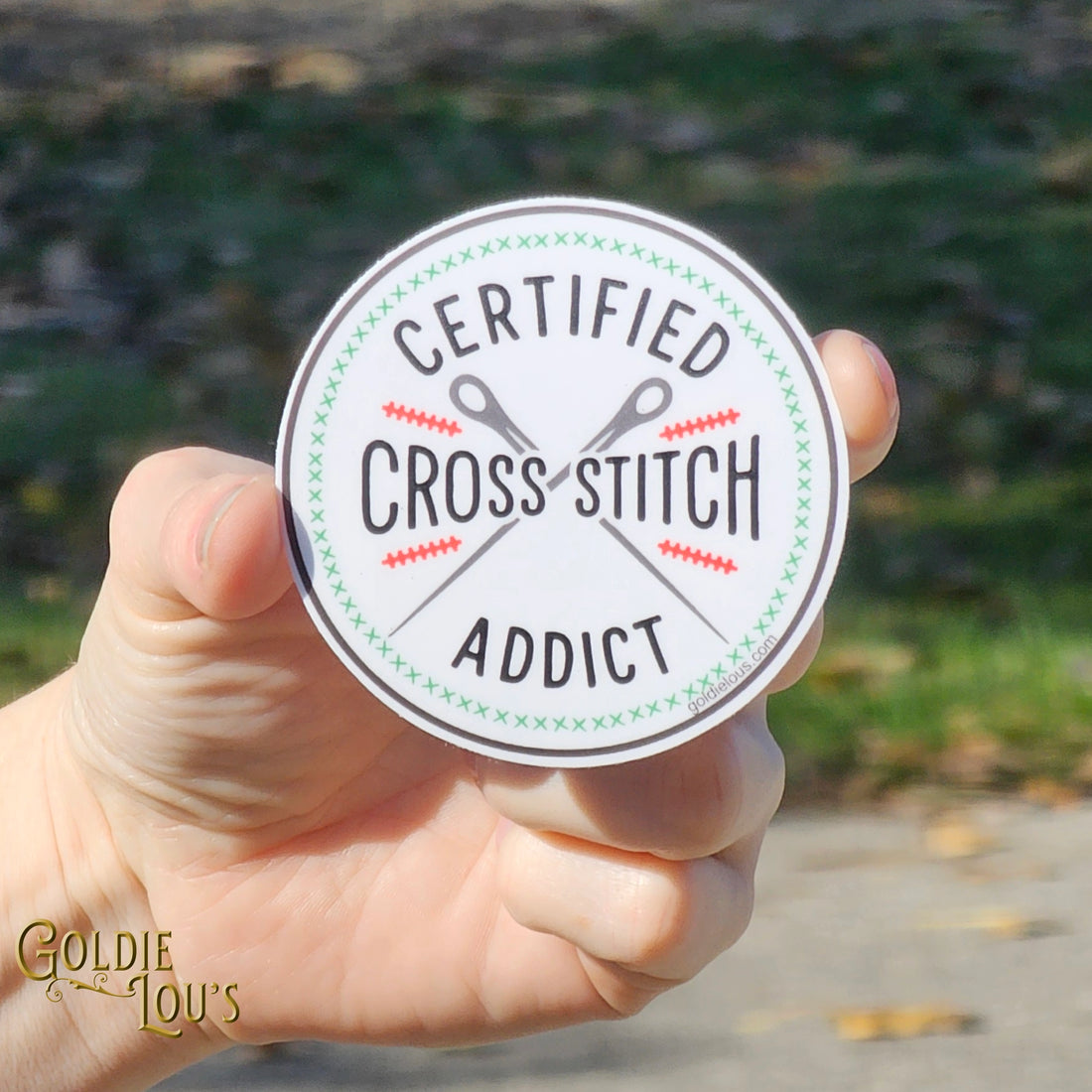 Certified Cross Stitch Addict Sticker