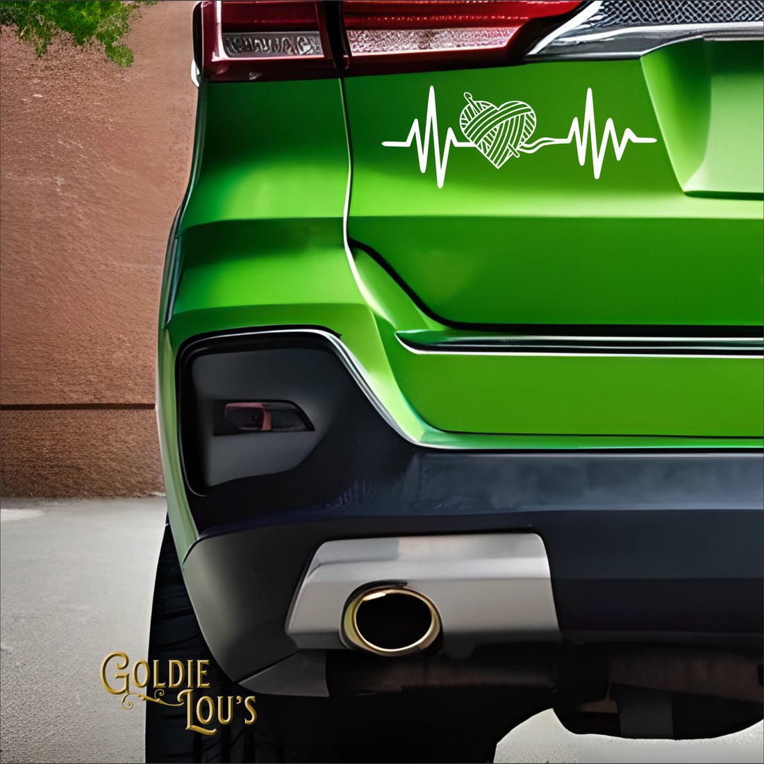 Crochet Heartbeat Car Vinyl Decal Kit