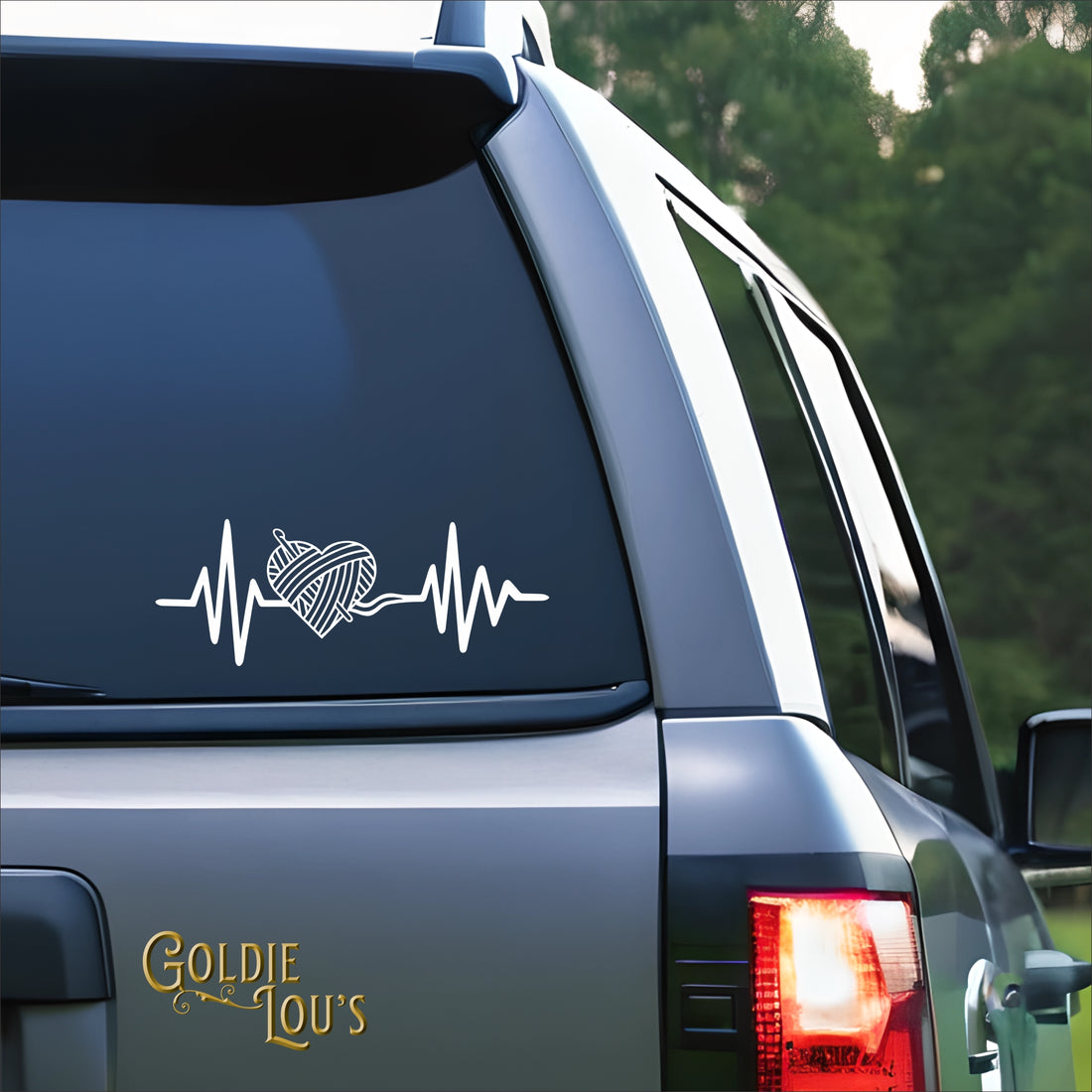 Crochet Heartbeat Car Vinyl Decal Kit
