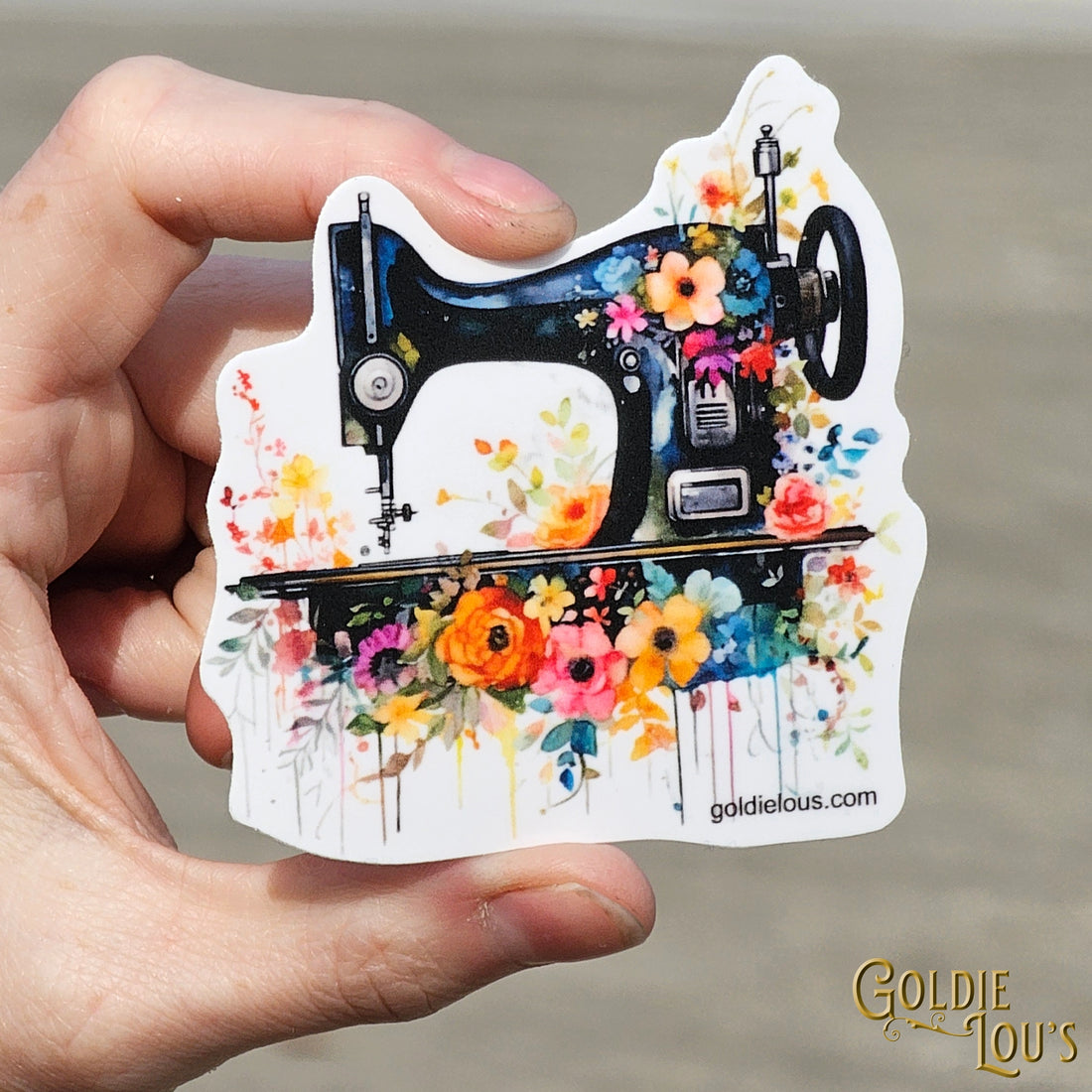 Floral Sewing Machine Sticker 2
