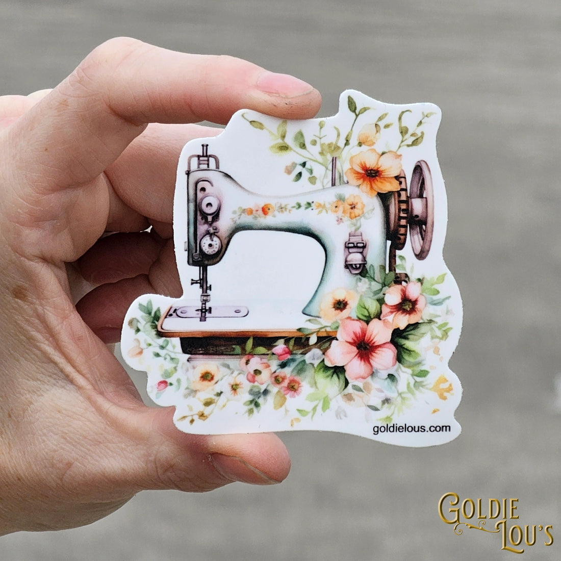 Floral Sewing Machine Sticker 5
