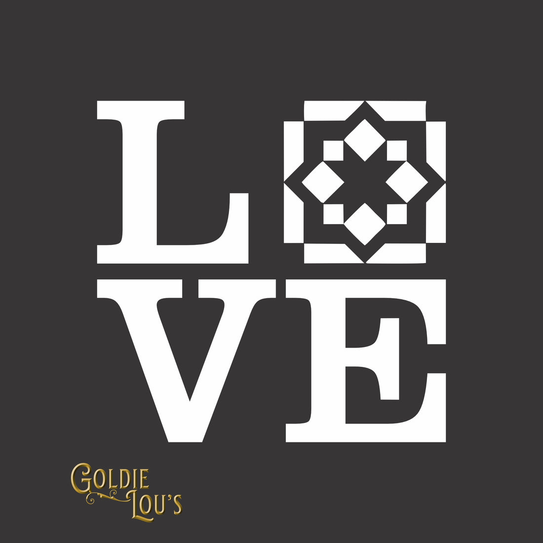 LOVE Quilting Block #1 Car Vinyl Decal Kit