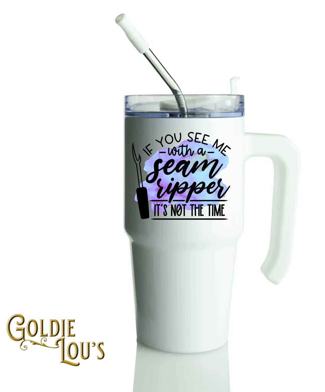 Seam Ripper Grippy Handle Tumbler