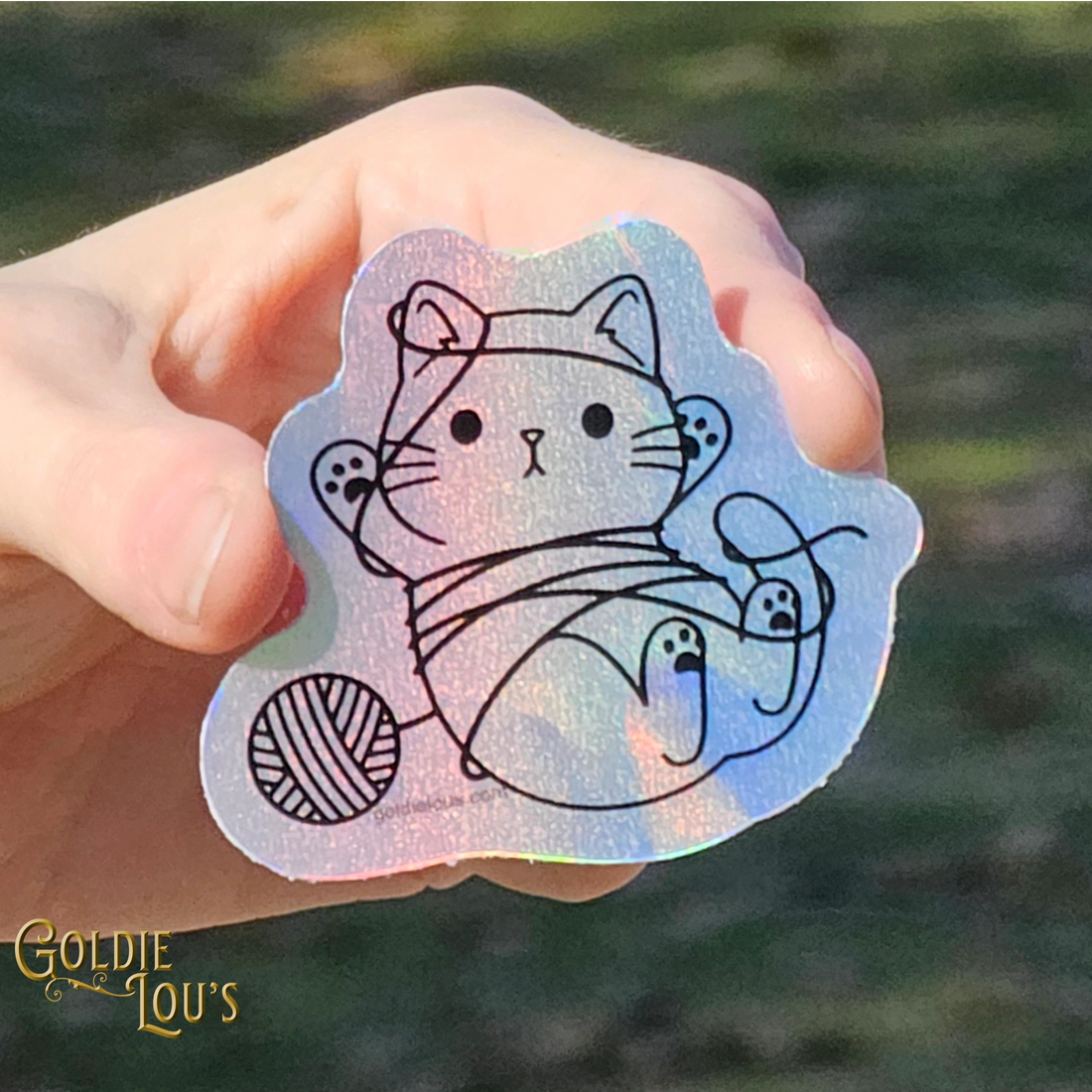 Tangled Kitty Sticker
