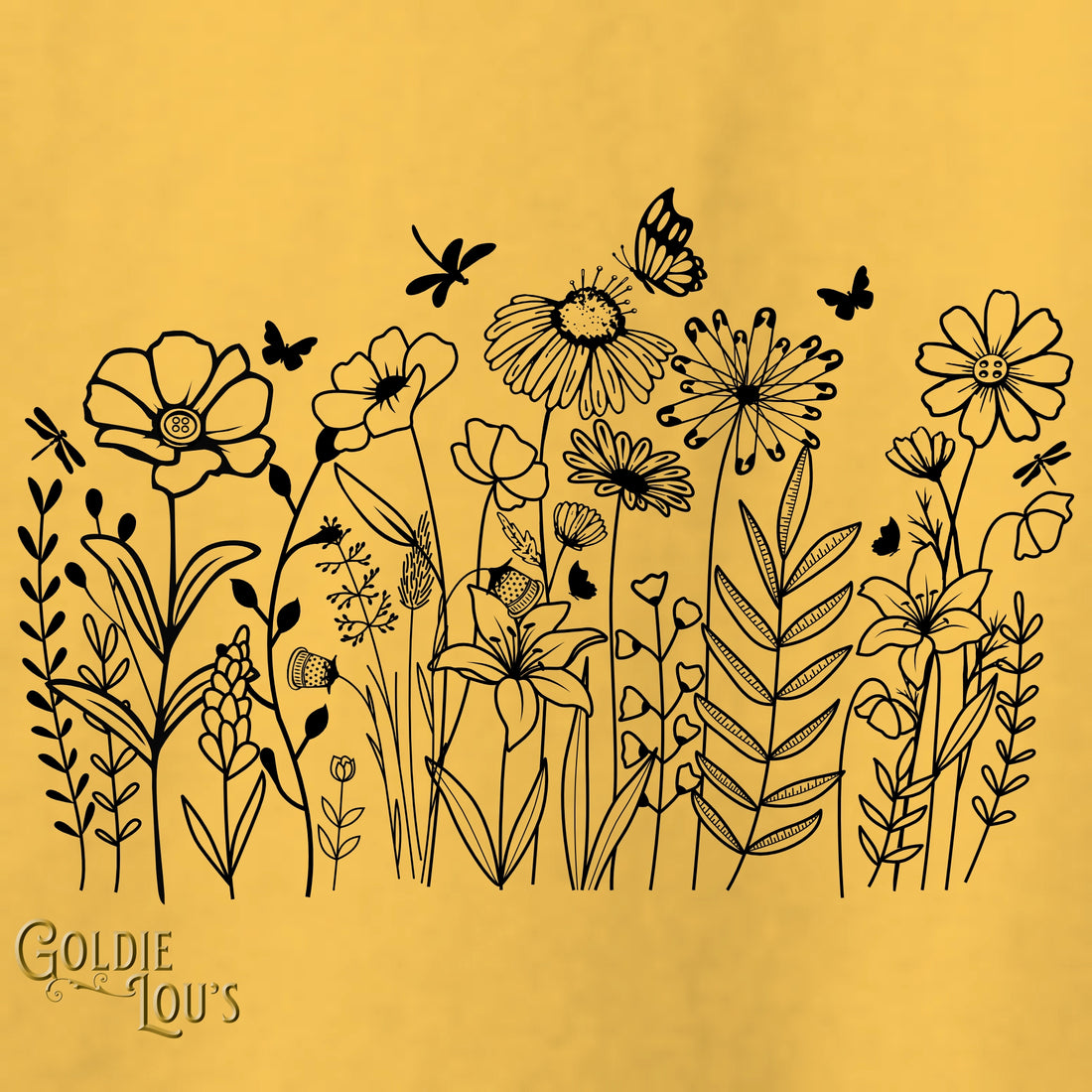 Yellow Wildflower Notions Quilting T-shirt
