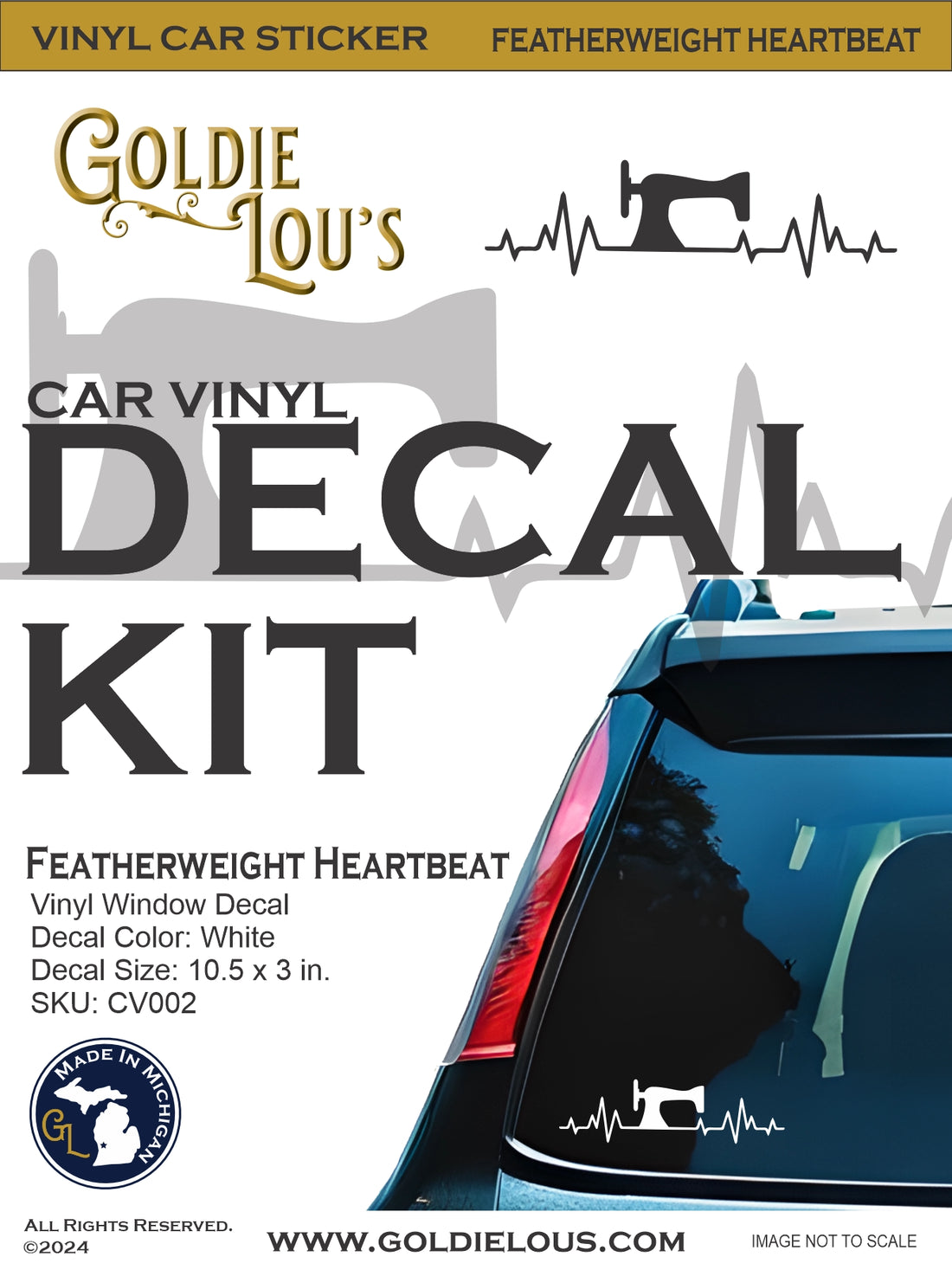Featherweight Heartbeat Car Vinyl Decal Kit