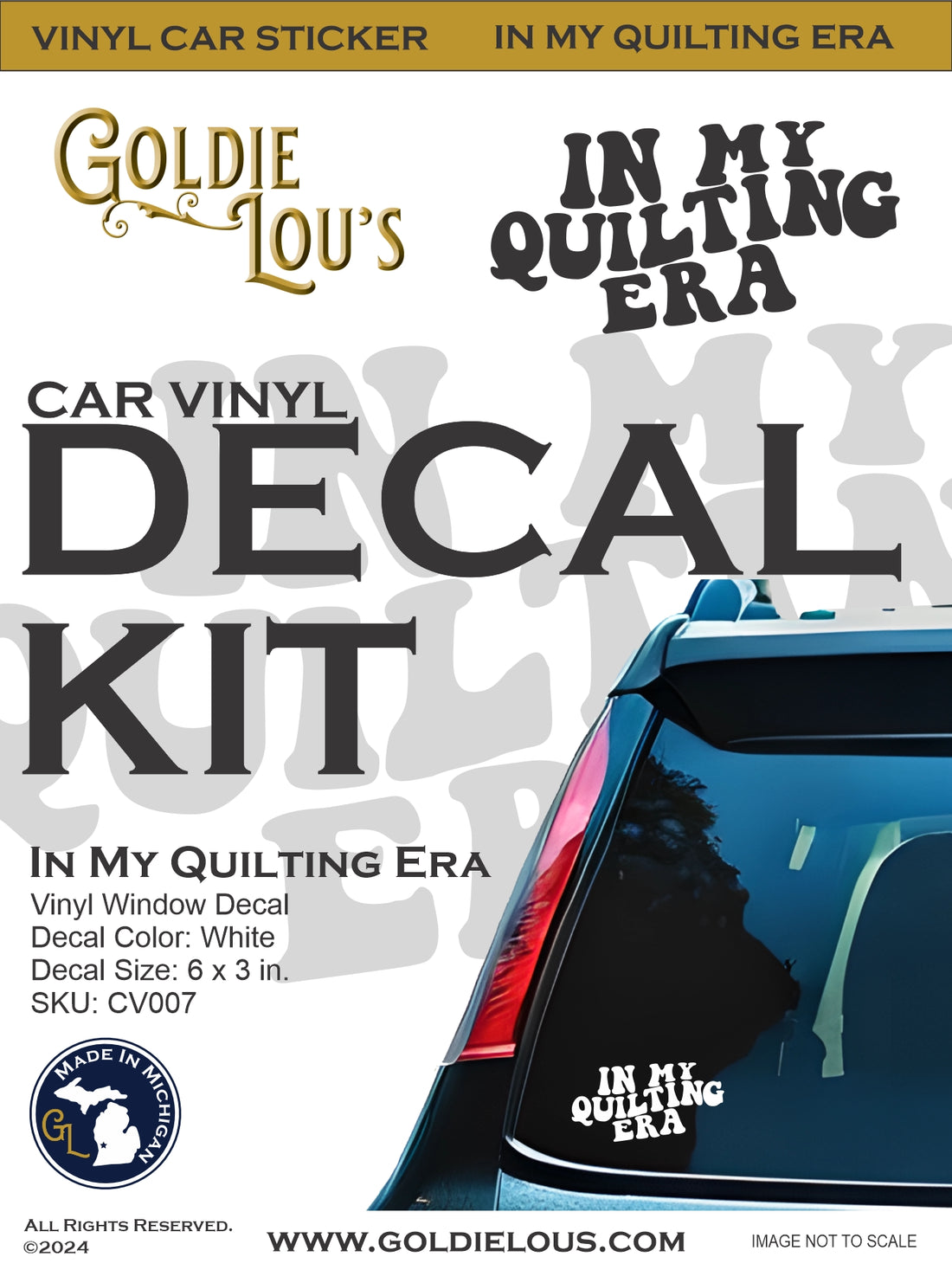 In My Quilting Era Car Vinyl Decal Kit