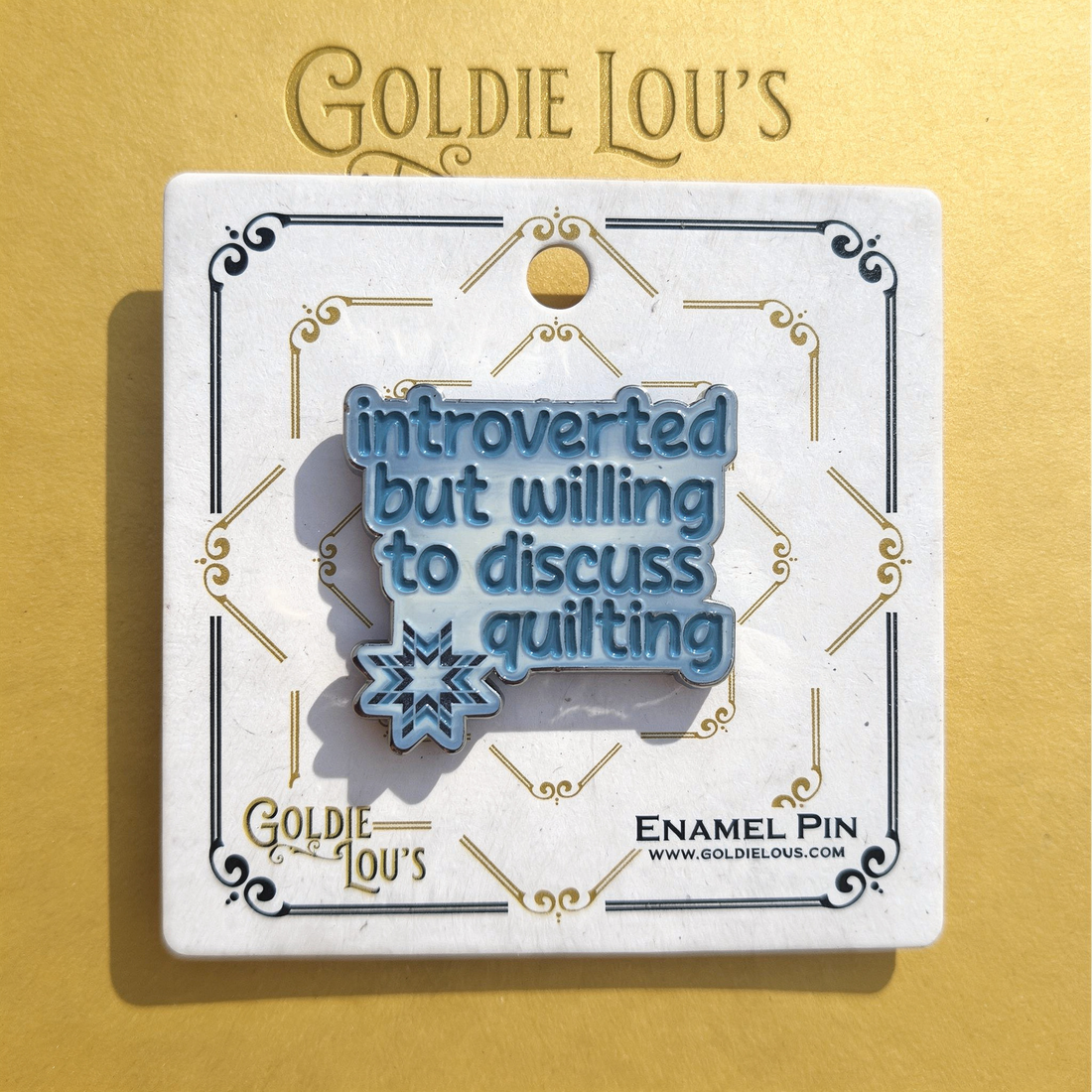 Introverted Quilter Enamel Pin