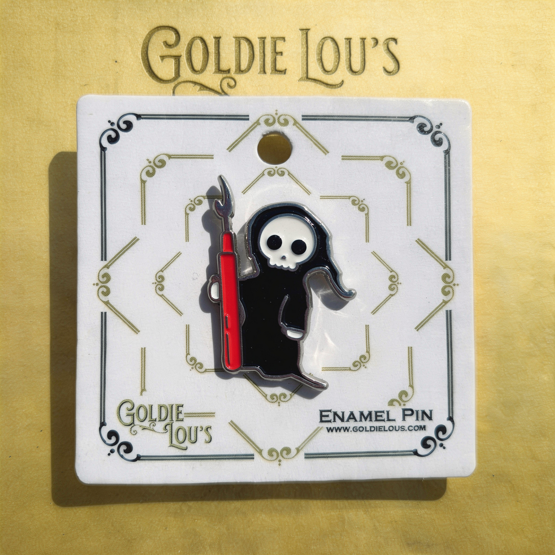 Grim Seam Reaper Enamel Pin