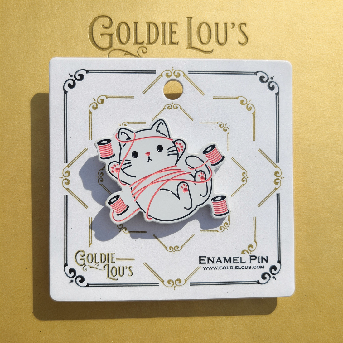 Tangled Thread Kitty Enamel Pin