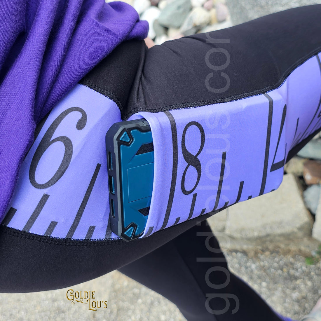 Blue Tape Measure Sewing Leggings
