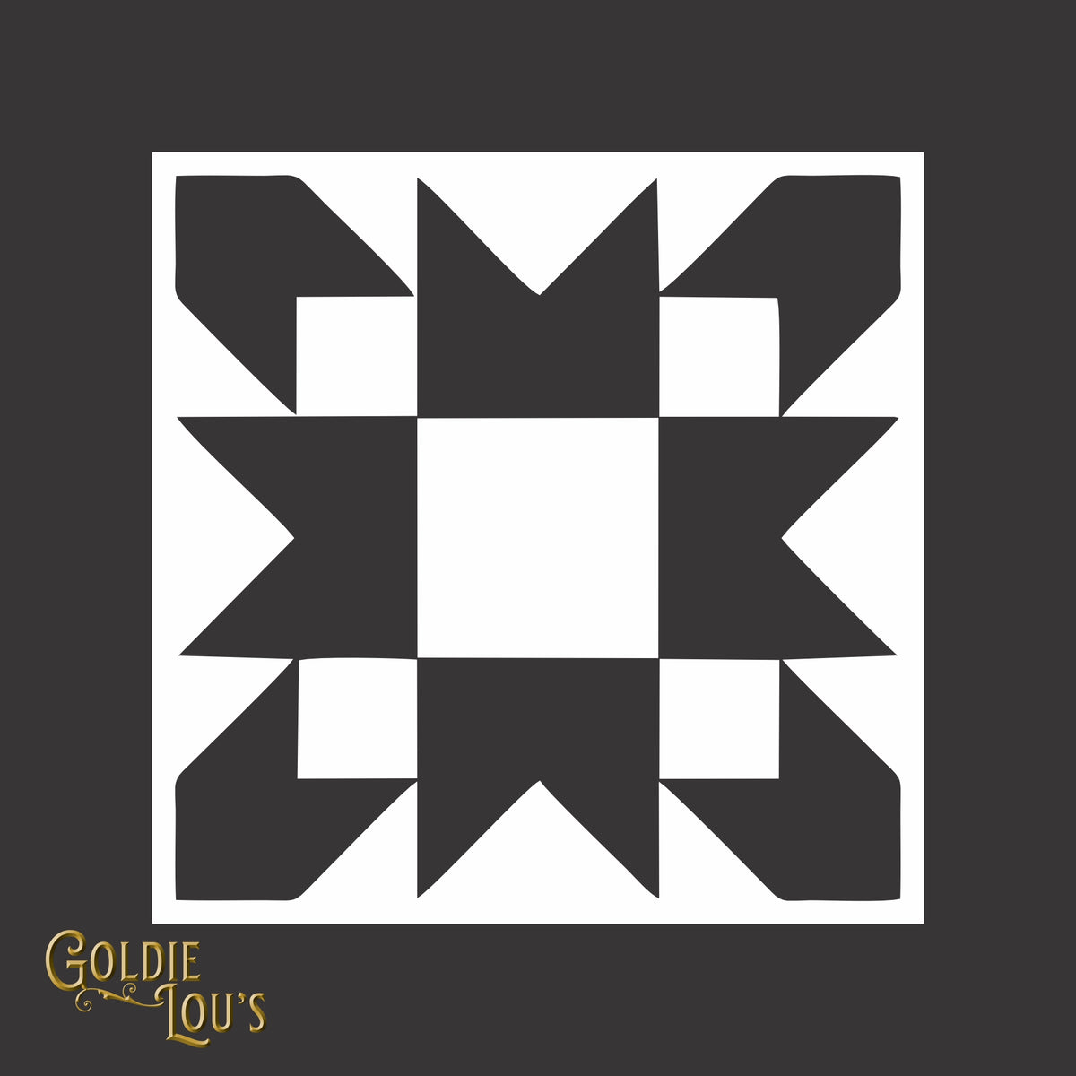 Quilt Block #2 Car Vinyl Decal, close-up of the design