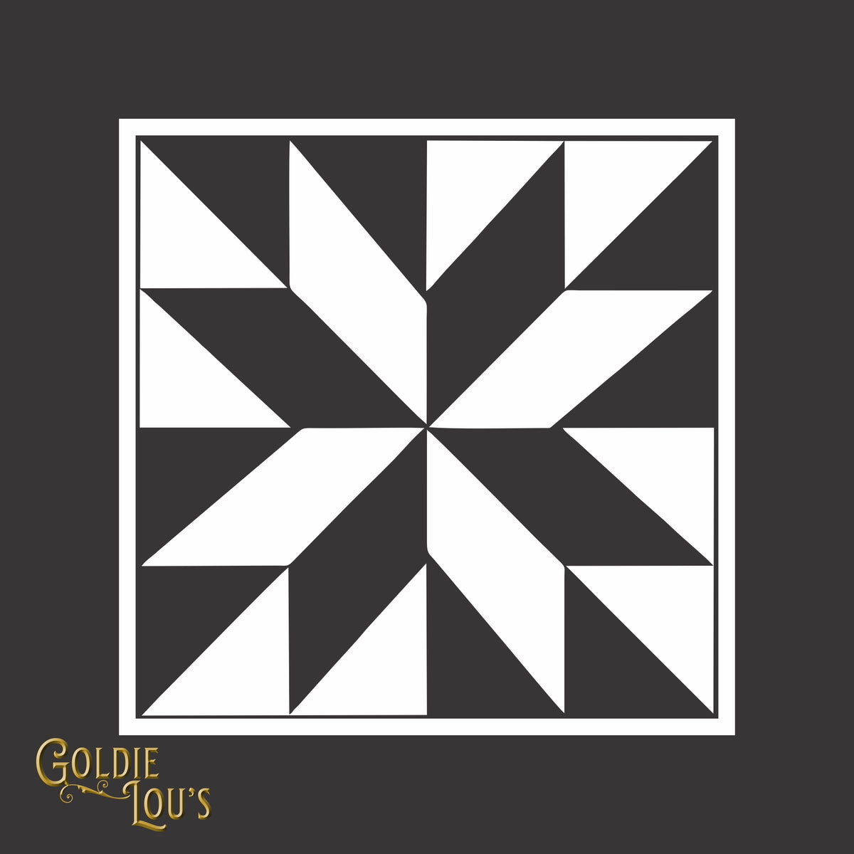 Quilt Block #3 Car Vinyl Decal, close-up of the design